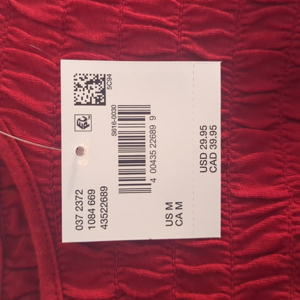 American Eagle Sunchaser Knit Puff Sleeve Smocked Top - Picture 7 of 7